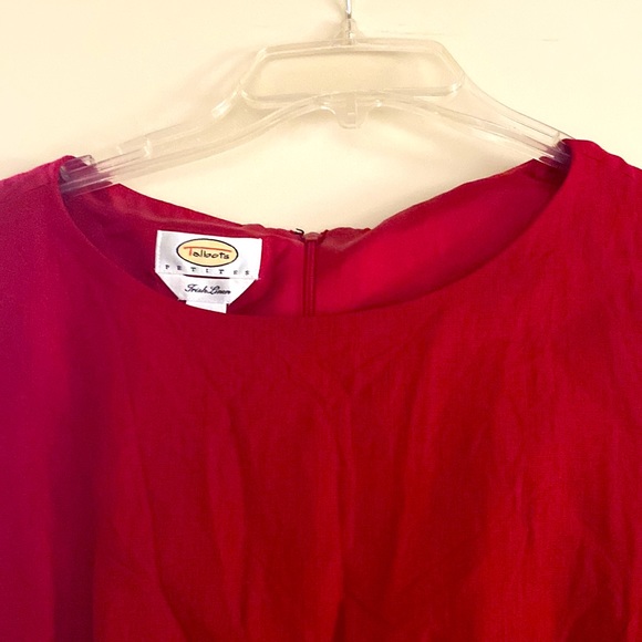 Talbots red 100% Irish linen dress. officesiren. jackie kennedy. - Picture 6 of 6